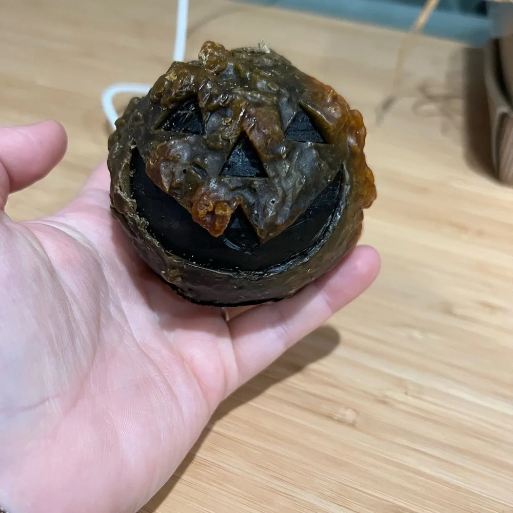 Jack-O’-Lantern Candle – Rustic Fall / Halloween Décor (New)
